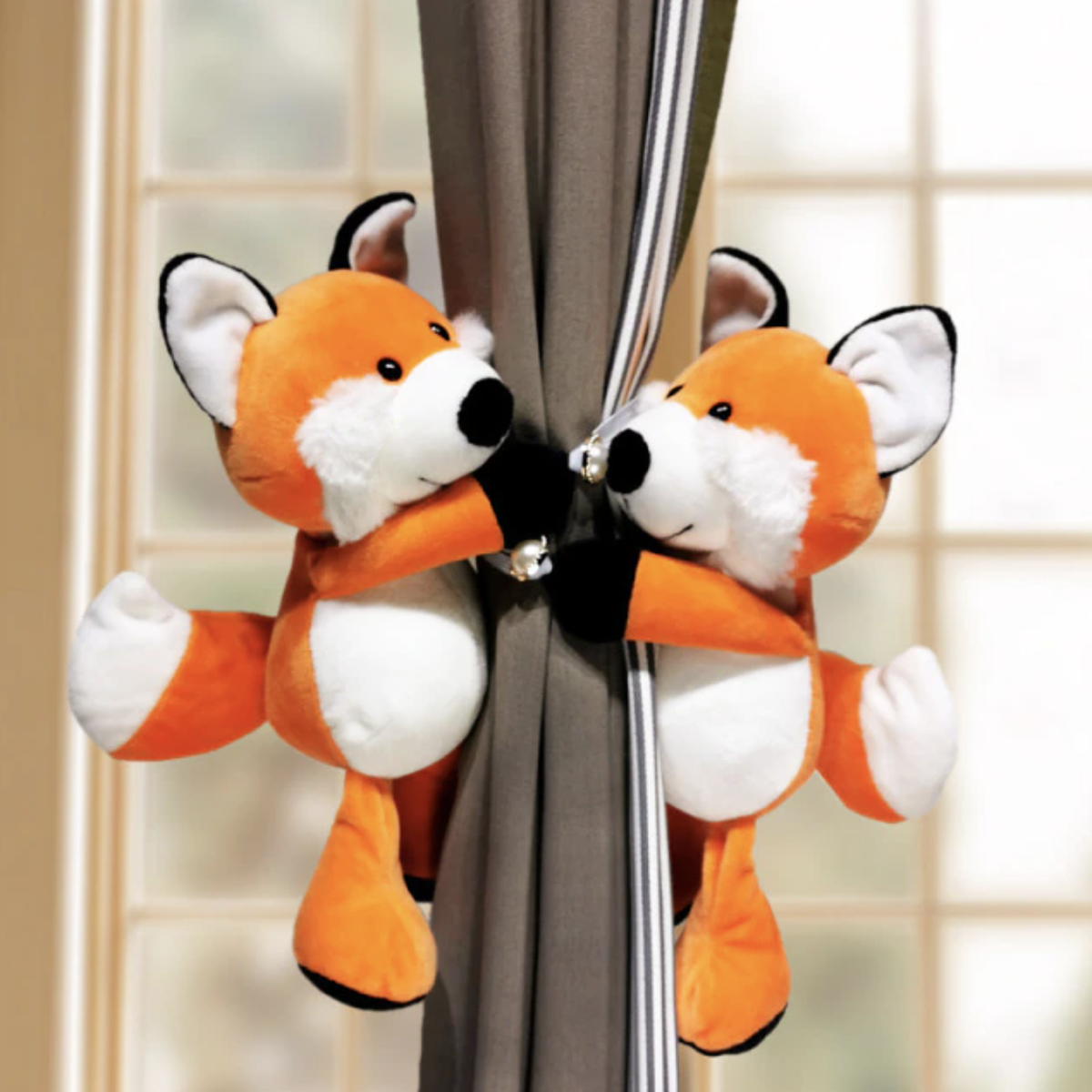 Kids Curtain Tiebacks Plush Animal Set of 2