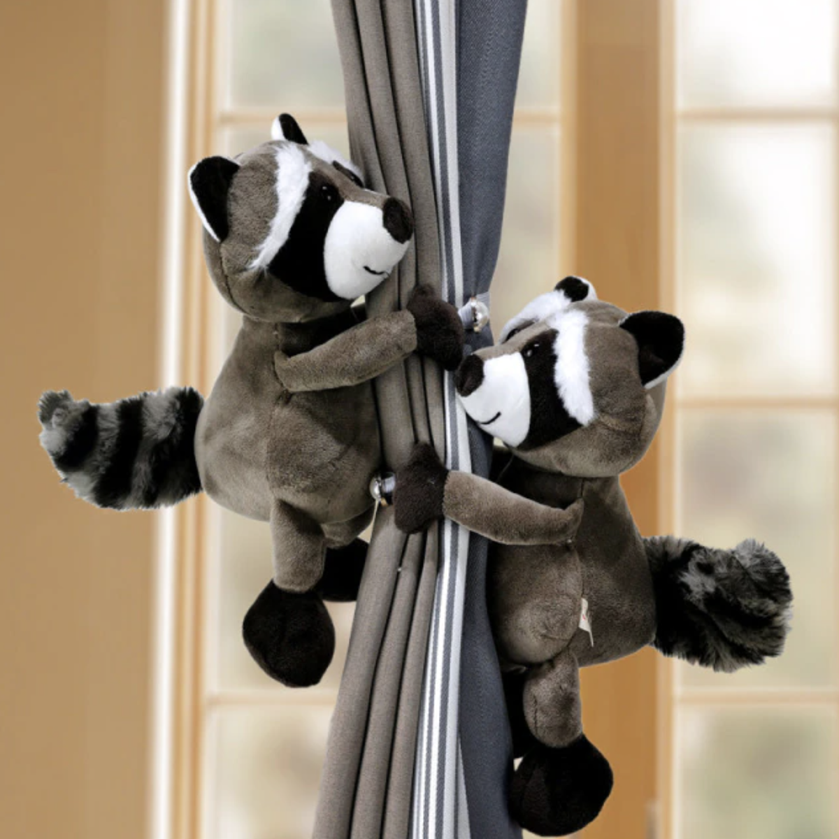 Kids Curtain Tiebacks Plush Animal Set of 2