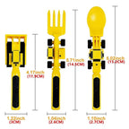 Kids Cutlery Set Bulldozer Design Food-Safe & BPA-Free
