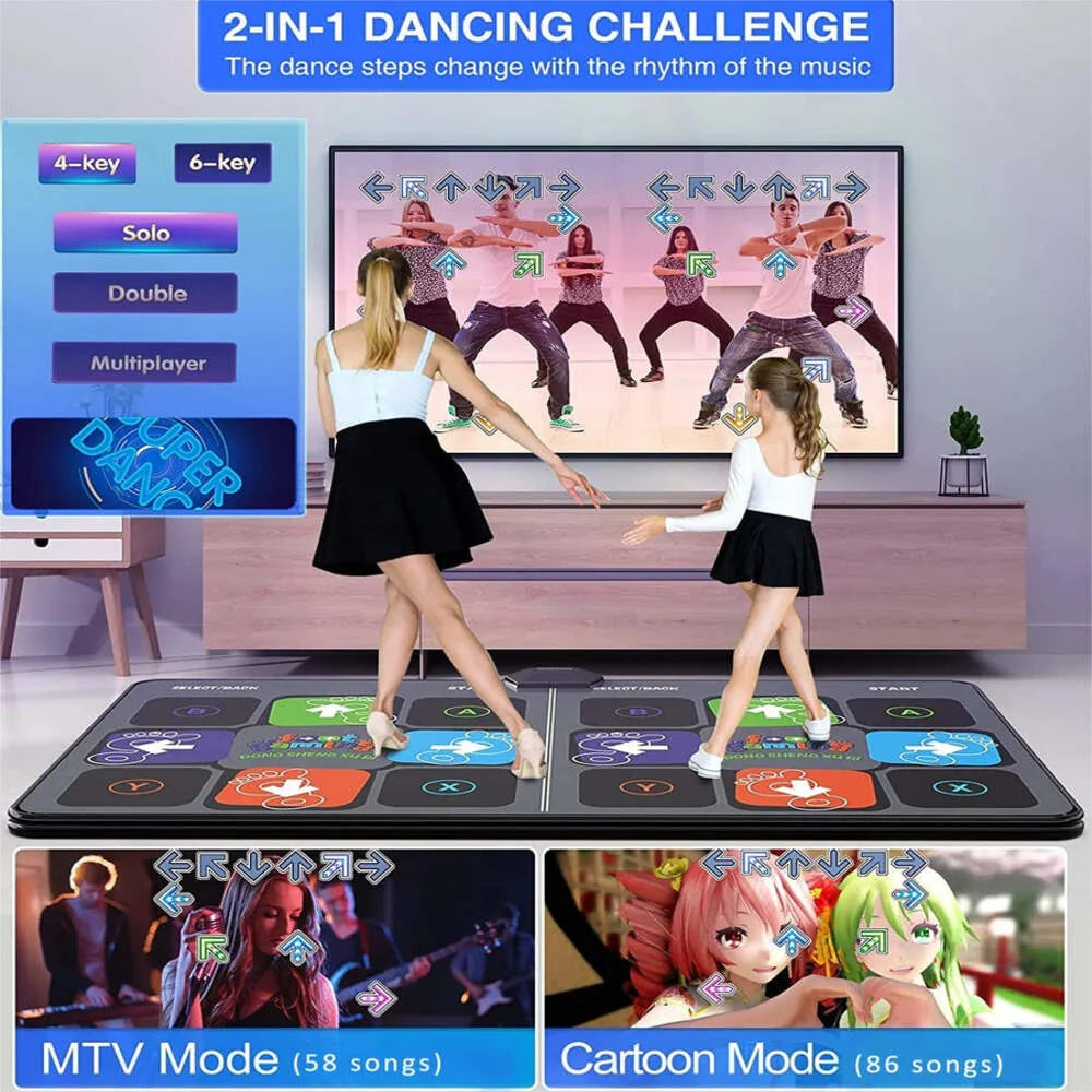 Kids Dance Mat Interactive Motion-Sensing Dual-Player