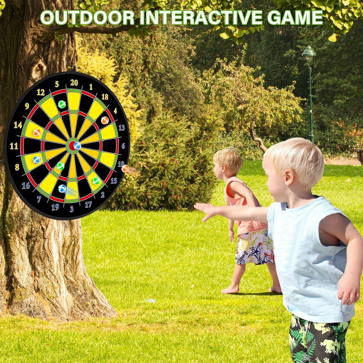 Kids Dartboard Double-Sided 74 cm Velcro Set