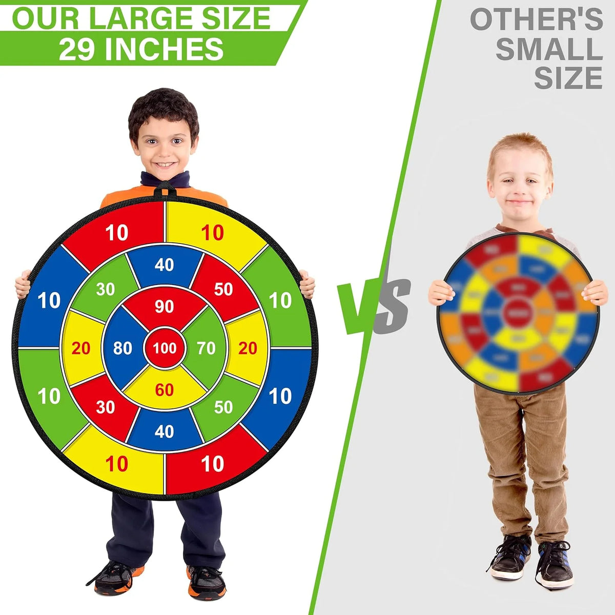 Kids Dartboard Double-Sided 74 cm Velcro Set