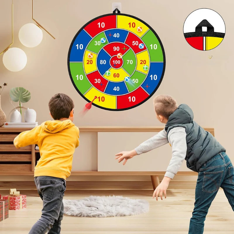 Kids Dartboard Double-Sided Soft Velcro Balls