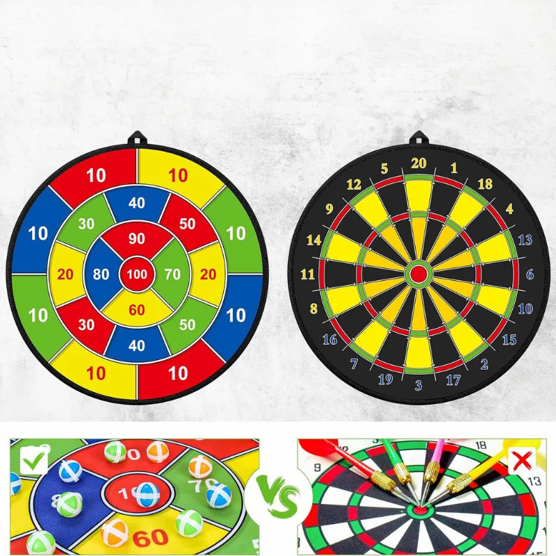 Kids Dartboard Double-Sided Soft Velcro Balls