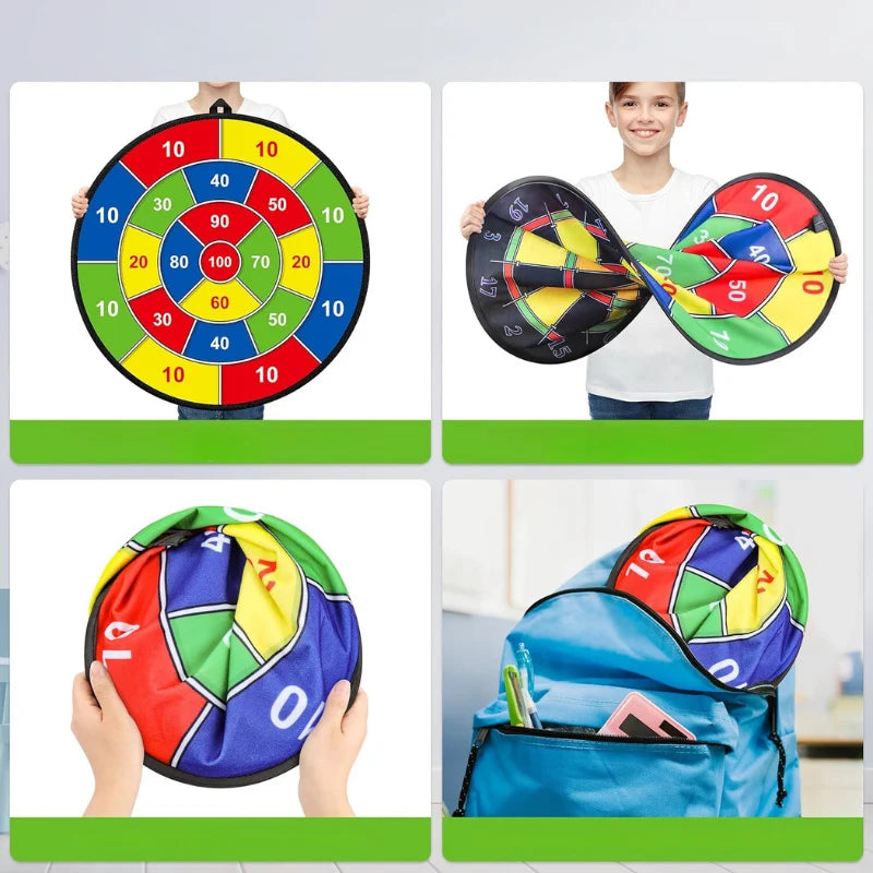 Kids Dartboard Double-Sided Soft Velcro Balls