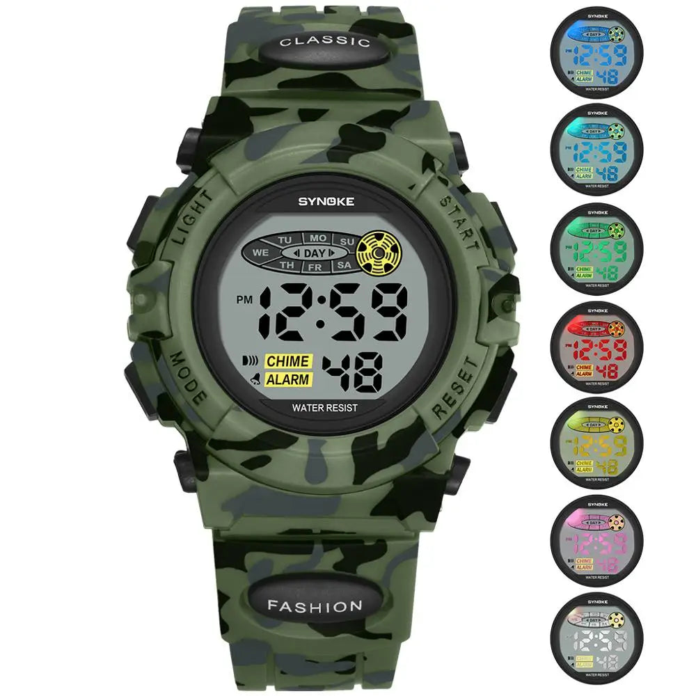 Kids Digital Watch Splash Resistant LED Backlight