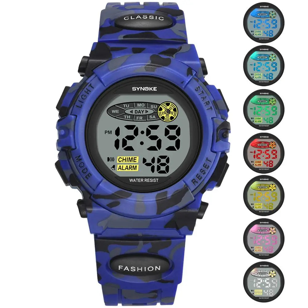 Kids Digital Watch Splash Resistant LED Backlight