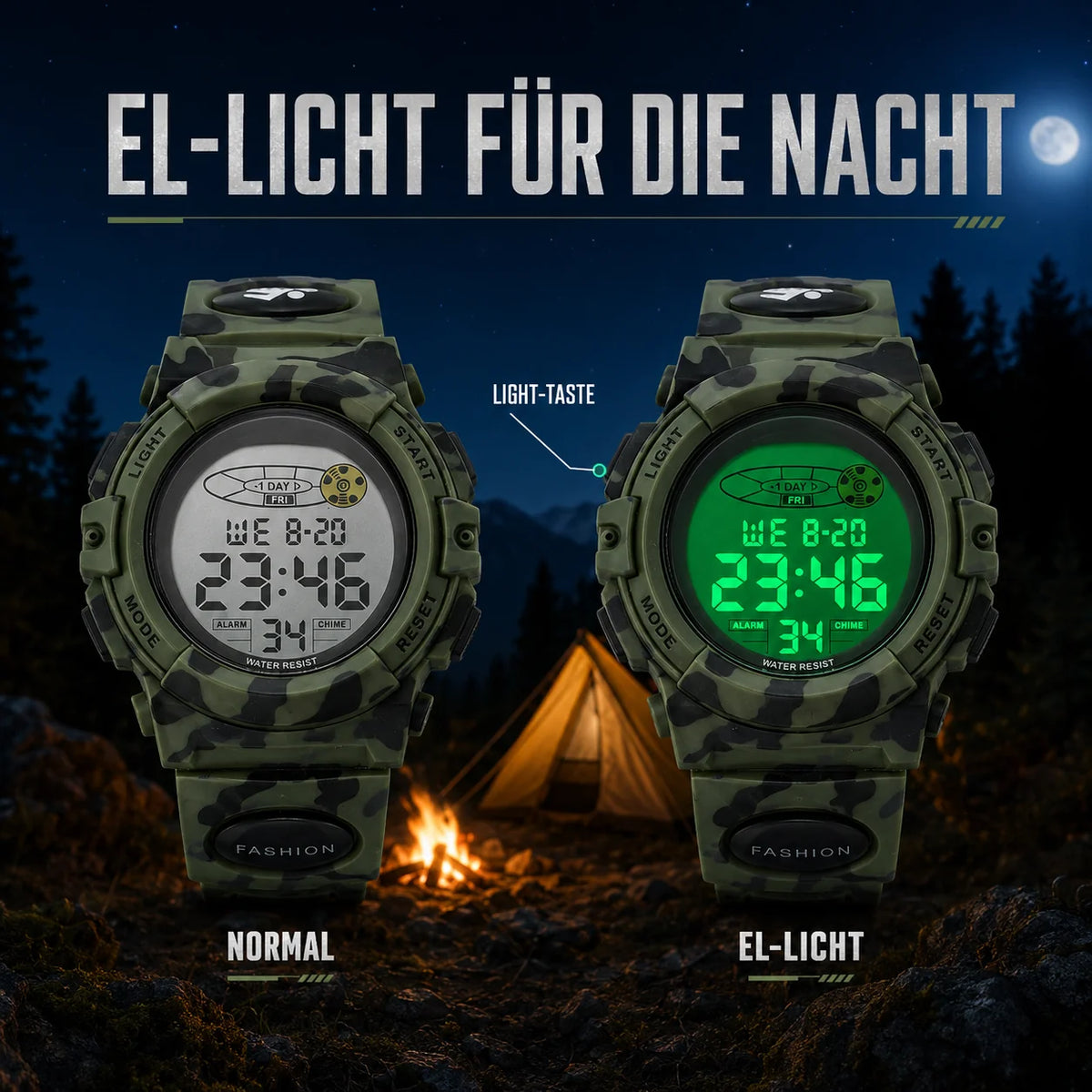 Kids Digital Watch Water-Resistant & Shock-Resistant Backlight