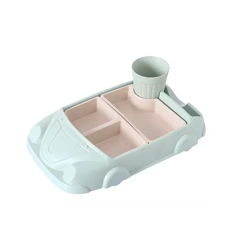 Kids Dining Set Divided Plate & Cutlery Dishwasher-Safe
