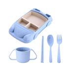 Kids Dining Set Divided Plate & Cutlery Dishwasher-Safe