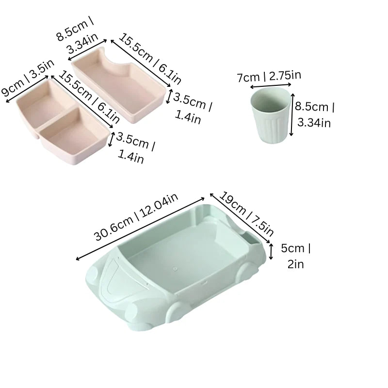 Kids Dining Set Divided Plate & Cutlery Dishwasher-Safe