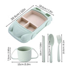 Kids Dining Set Divided Plate & Cutlery Dishwasher-Safe