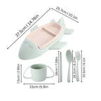 Kids Dining Set Divided Plate & Cutlery Dishwasher-Safe