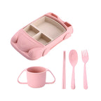 Kids Dining Set Divided Plate & Cutlery Dishwasher-Safe
