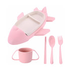 Kids Dining Set Divided Plate & Cutlery Dishwasher-Safe