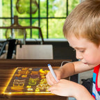 Kids Drawing Board Reusable LED Light Markers Included