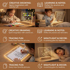 Kids Drawing Board USB Rechargeable LED Reusable