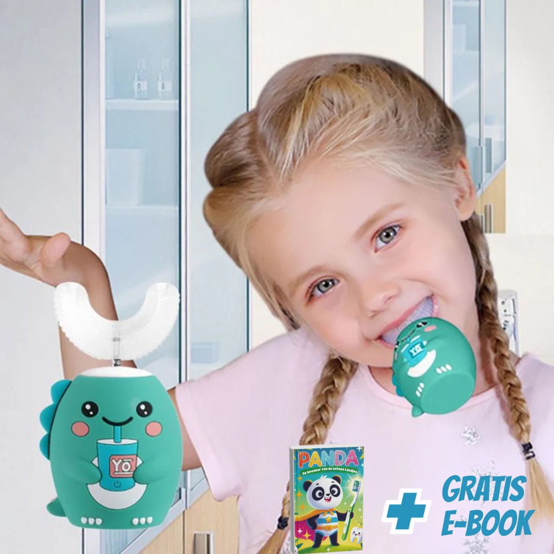Kids Electric Toothbrush U-Shaped Soft Silicone Rechargeable