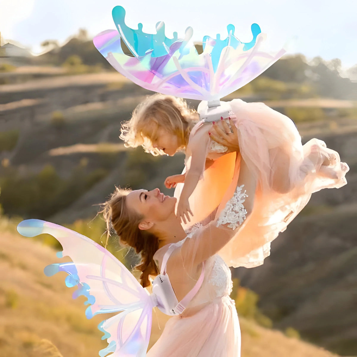 Kids Fairy Wings Motorized Flapping & LED Lights Adjustable Straps