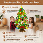 Kids Felt Christmas Tree Removable Ornaments Wall Hanging