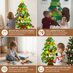 Kids Felt Christmas Tree Removable Ornaments Wall Hanging