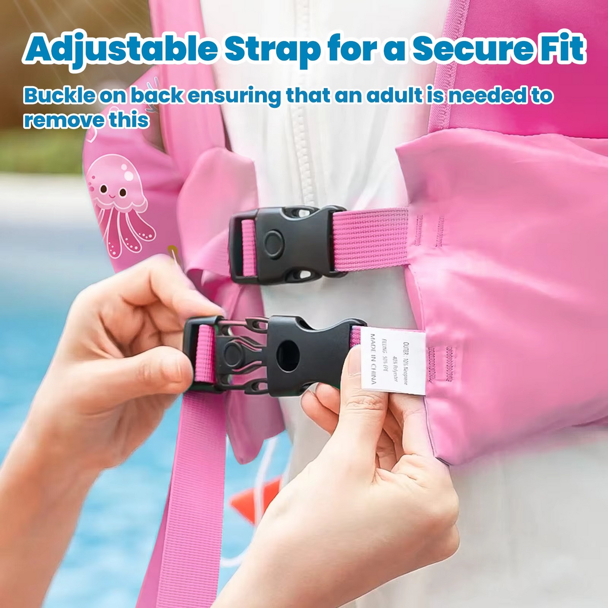 Kids Foam Life Vest Adjustable Buckle & Whistle