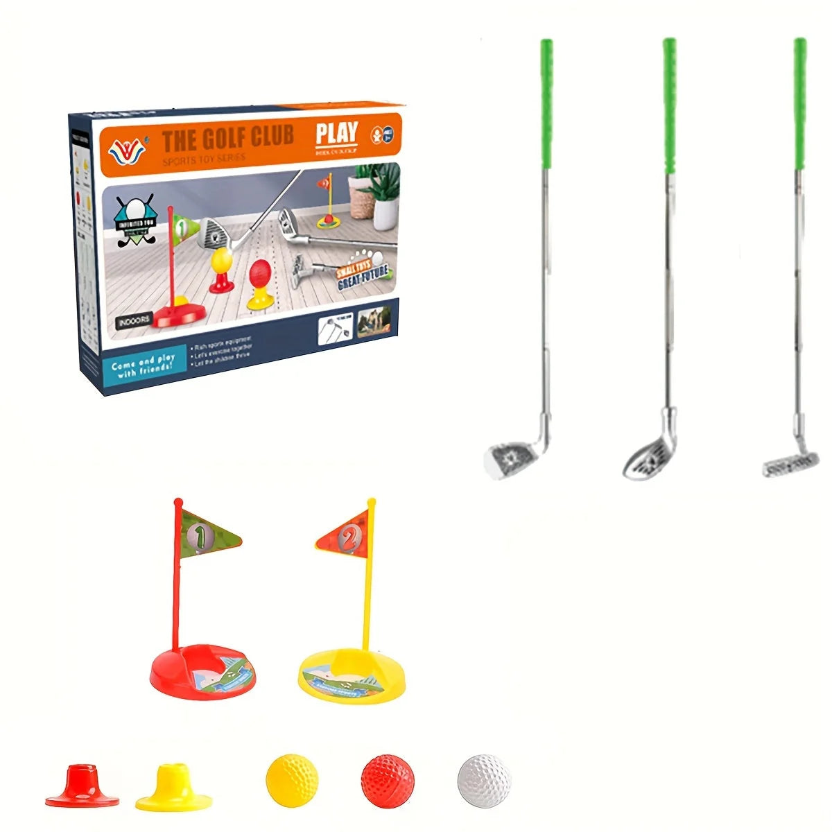 Kids Golf Set Adjustable Telescopic Club & Targets