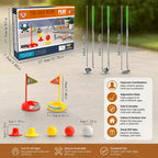 Kids Golf Set Height-Adjustable Clubs 2 Flags & Balls