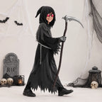 Kids Grim Reaper Costume Glowing Red Eyes Complete Set