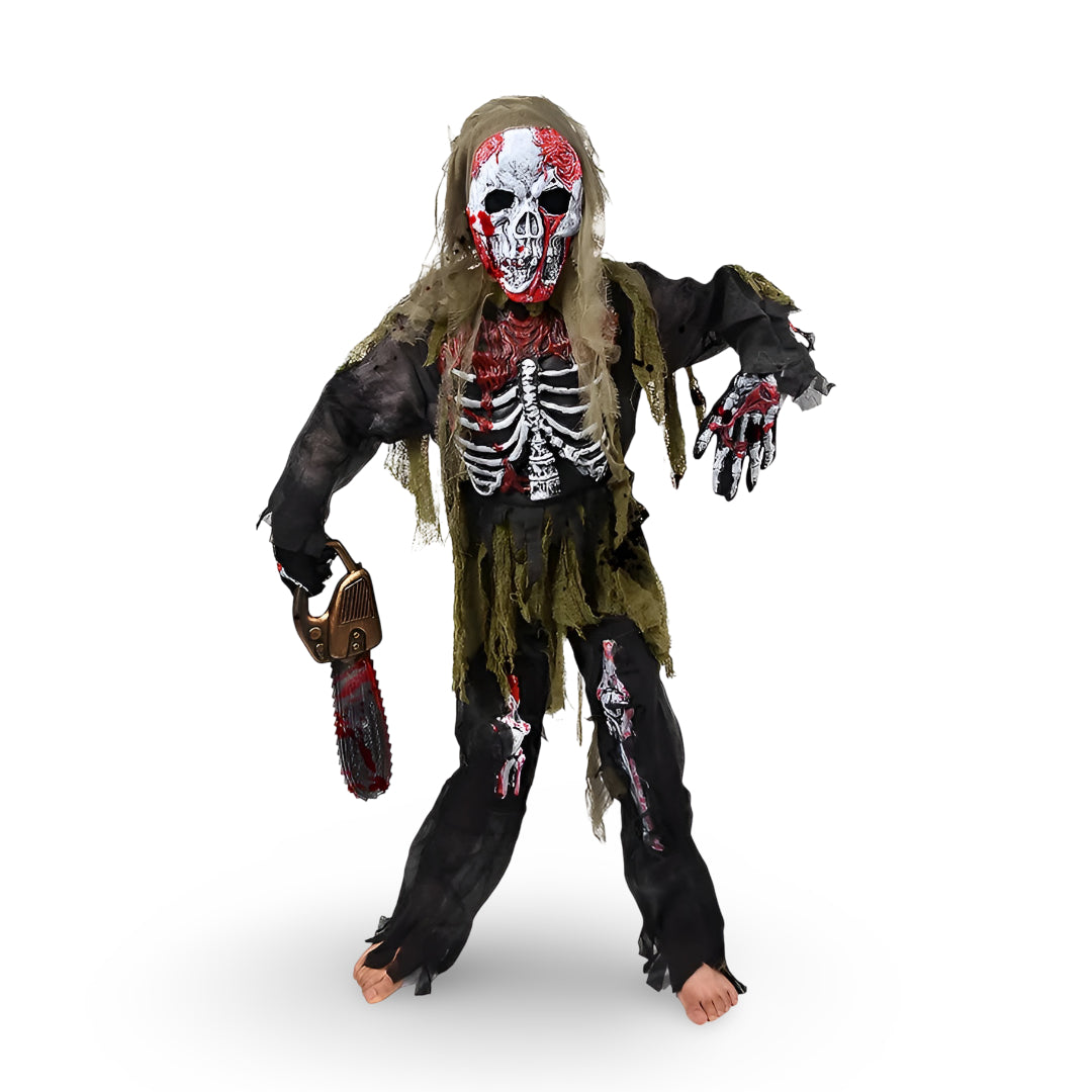 Kids Halloween Costume Set Skeleton Zombie Mask Included