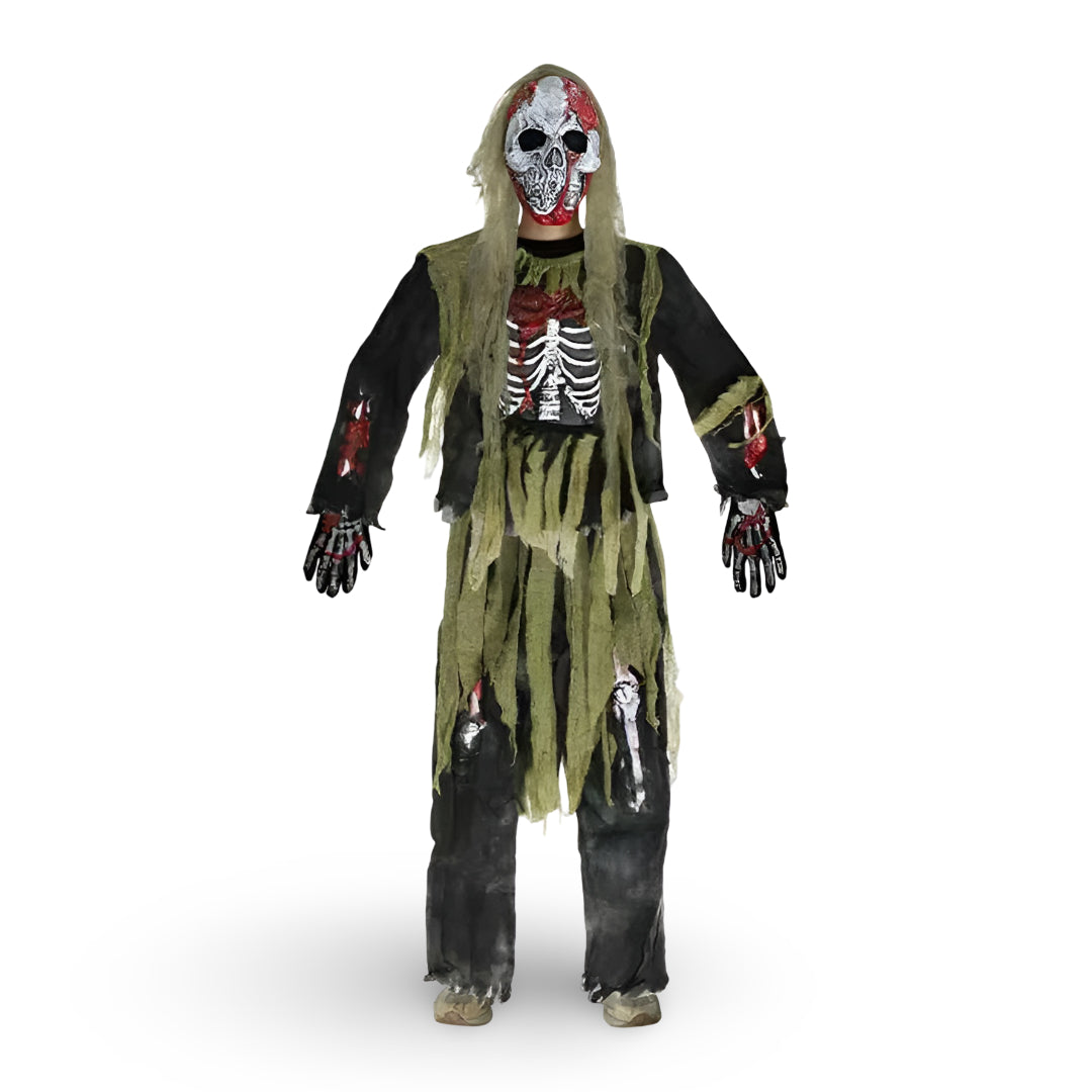 Kids Halloween Costume Set Skeleton Zombie Mask Included