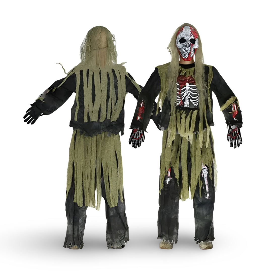 Kids Halloween Costume Set Skeleton Zombie Mask Included