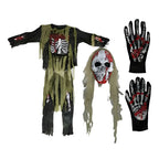 Kids Halloween Costume Set Skeleton Zombie Mask Included