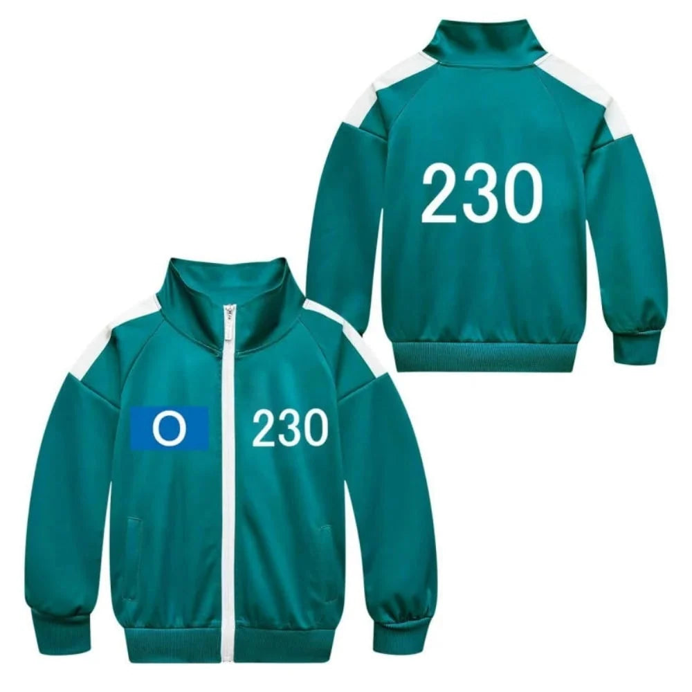 Kids Halloween Costume Teal Zip-Up Tracksuit 3-Piece Set