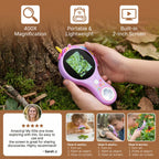Kids Handheld Microscope 500X Magnification IPS Screen Rechargeable
