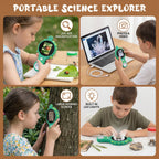 Kids Handheld Microscope 500X Magnification IPS Screen Rechargeable