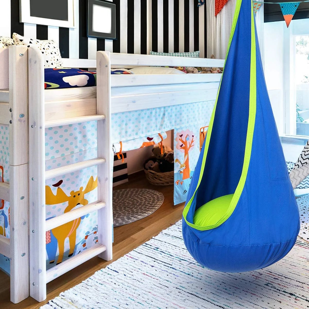 Kids Hanging Chair Parachute Fabric & Inflatable Cushion