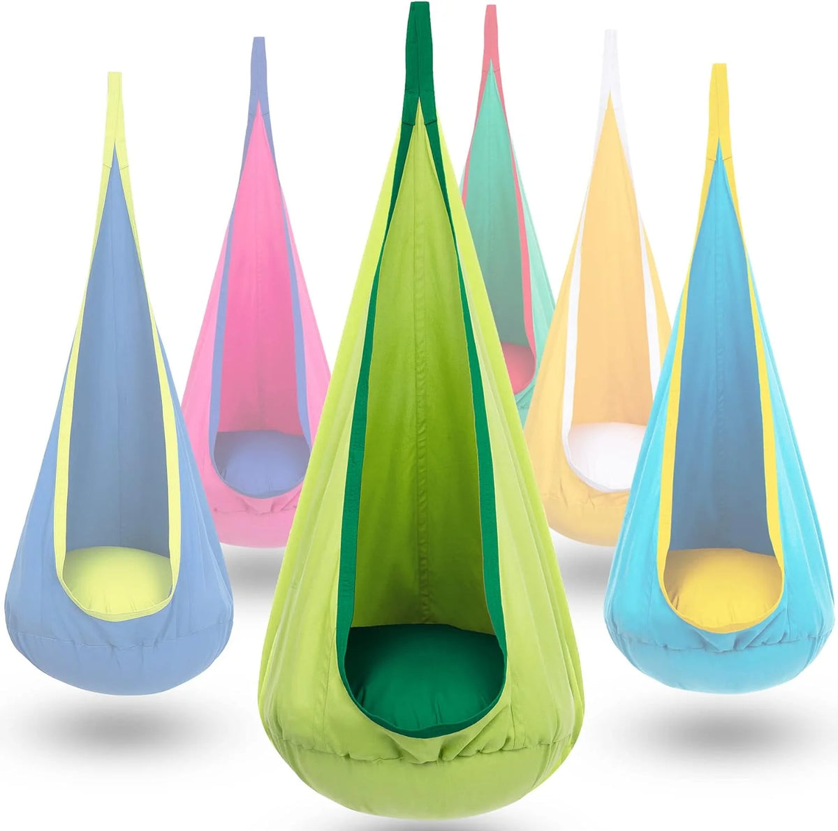 Kids Hanging Chair Parachute Fabric & Inflatable Cushion