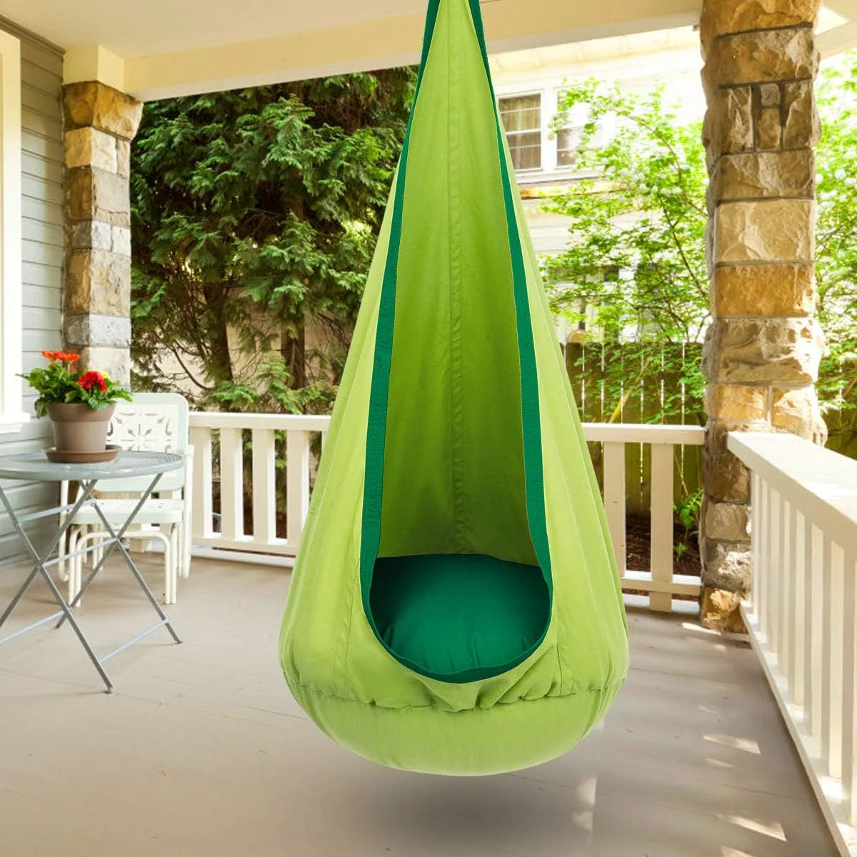 Kids Hanging Chair Parachute Fabric & Inflatable Cushion