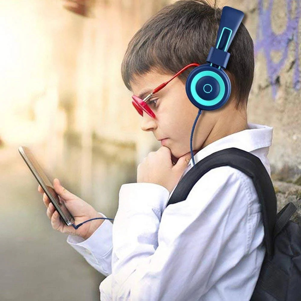 Kids Headphones Foldable Adjustable Headband 93 dB Volume Limit