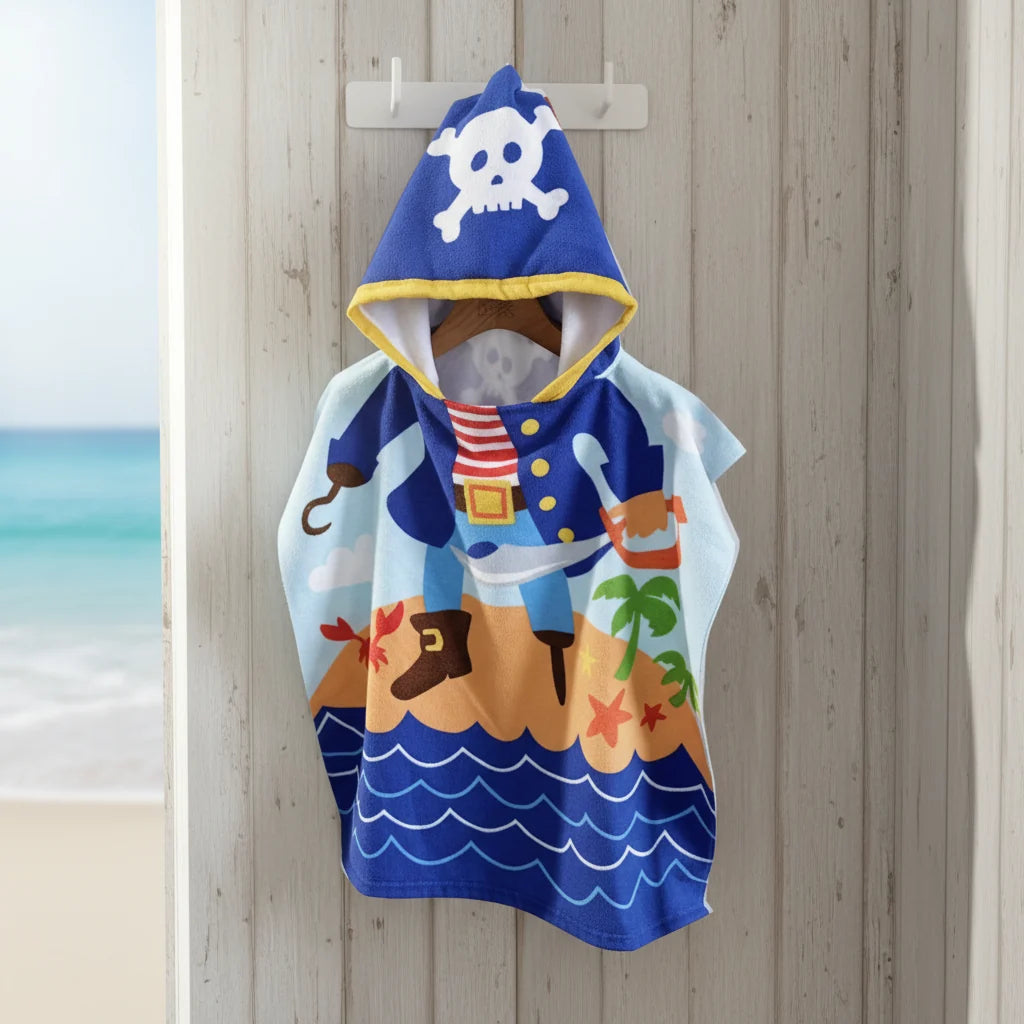 Kids Hooded Bath Towel Soft Quick-Drying Polyester