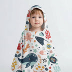 Kids Hooded Towel Quick-Drying Microfiber Snap Button
