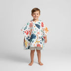 Kids Hooded Towel Quick-Drying Microfiber Snap Button