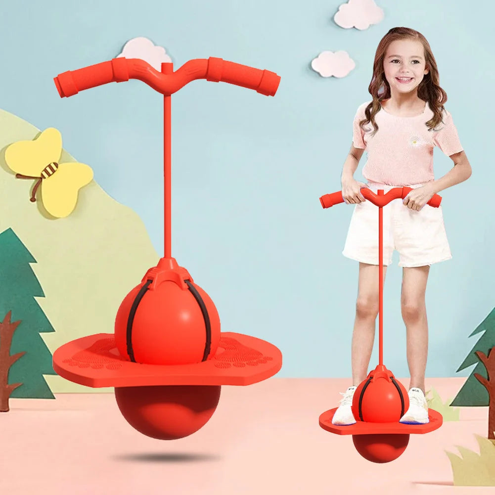 Kids Hopper Ball Sturdy Handle Promotes Balance