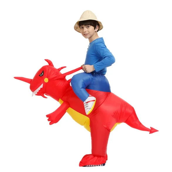 Kids Inflatable Dinosaur Costume Quick-Inflate Fan & Padded Legs