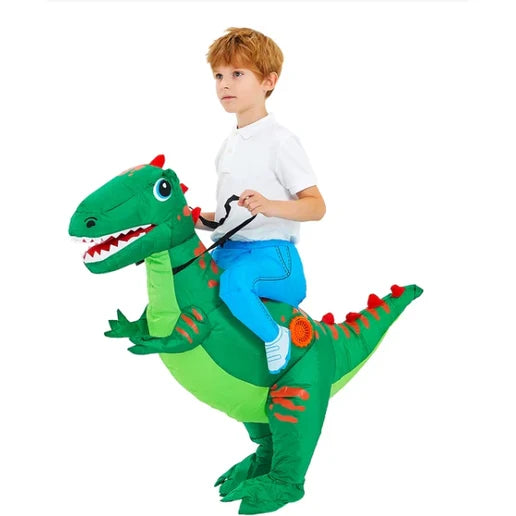 Kids Inflatable Dinosaur Costume Quick-Inflate Fan & Padded Legs