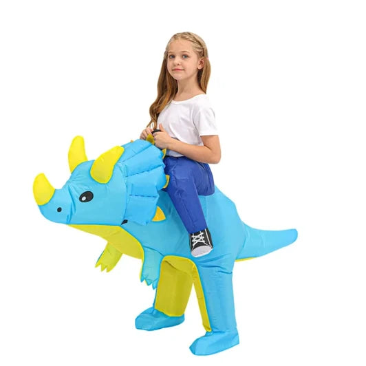 Kids Inflatable Dinosaur Costume Quick-Inflate Fan & Padded Legs