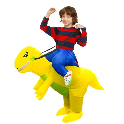 Kids Inflatable Dinosaur Costume Quick-Inflate Fan & Padded Legs