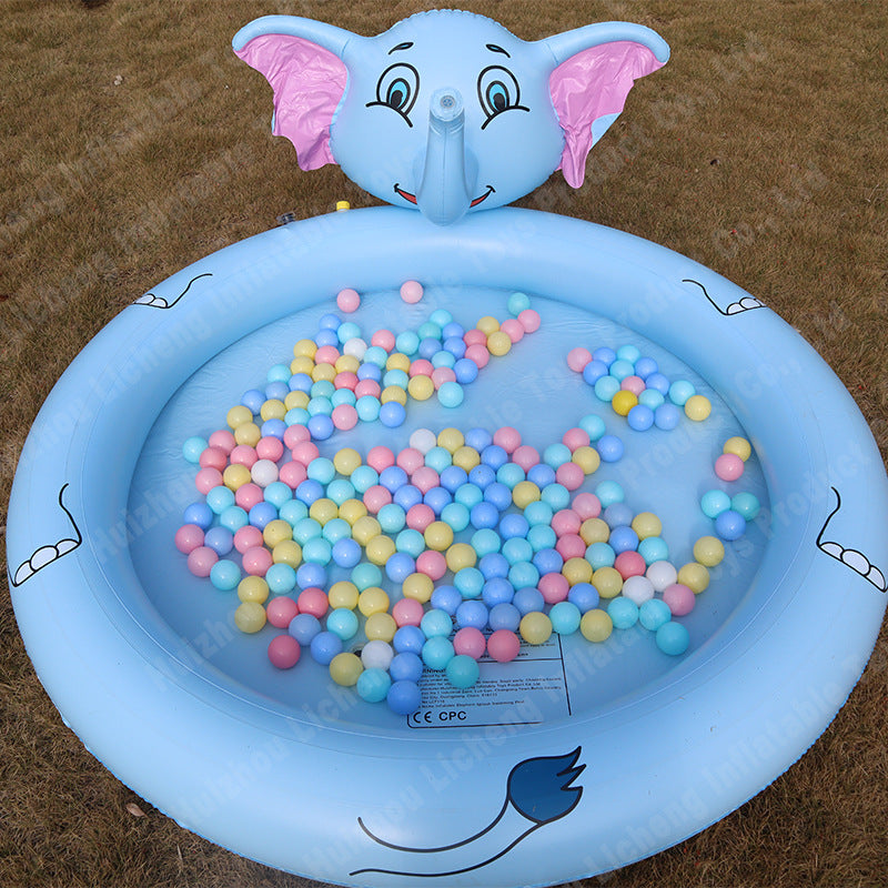 Kids Inflatable Pool Elephant Theme Spacious Quick Inflate Valve