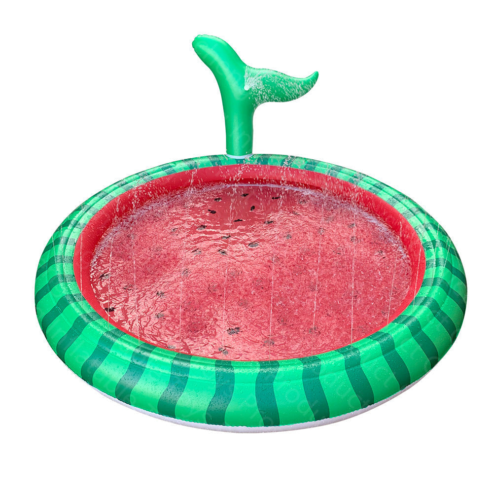 Kids Inflatable Pool Watermelon Design Built-In Sprayer Non-Slip Surface